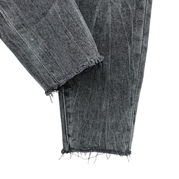 Dear John Gisele Black Quebec Rigid Denim High Waist Raw Hem Slim Skinny Jeans - Picture 7 of 11